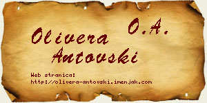 Olivera Antovski vizit kartica